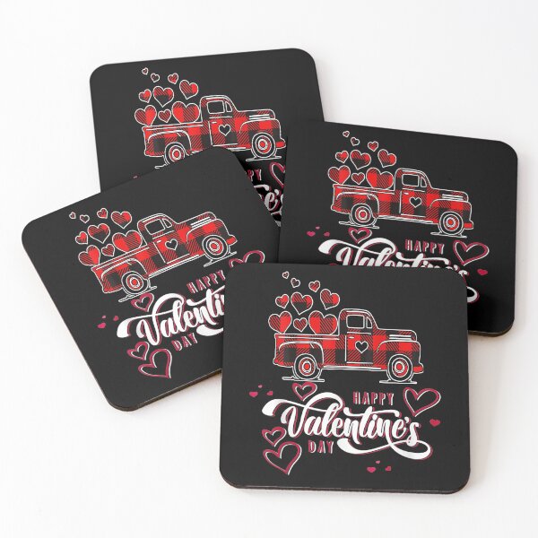 Item preview, Gifts Happy Valentine Red Plaid Truck With Heart Cute Valentine's Day designed and sold by Dadya.