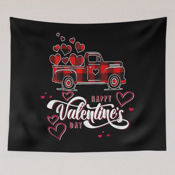 Item preview, Gifts Happy Valentine Red Plaid Truck With Heart Cute Valentine's Day designed and sold by Dadya.