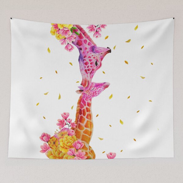 Aperçu de l'œuvre Plein d'amour Girafes Fleurs créée et vendue par MandalaSoul.