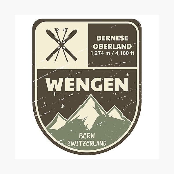 Item preview, Wengen Bernese Oberland Switzerland designed and sold by KrisSidDesigns.