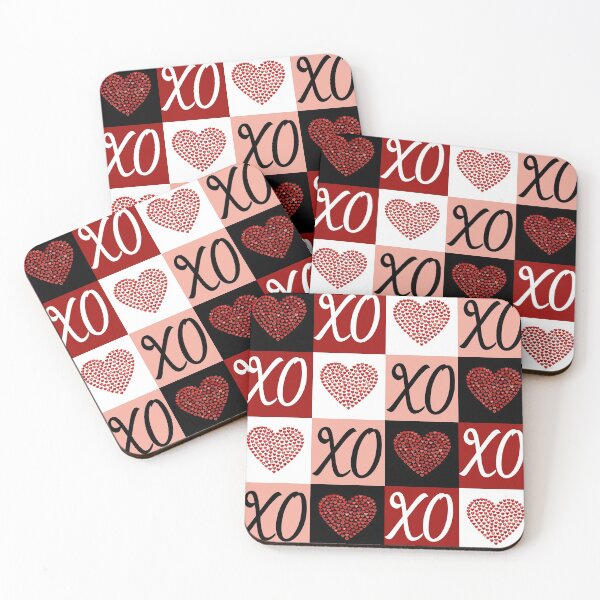 Item preview, RED HEARTS - XO BLACK AND RED designed and sold by Kwayako.