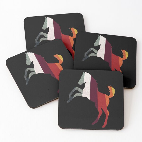 Item preview, Mustang Horse Retro Vintage Stripes designed and sold by SoccaTamam.