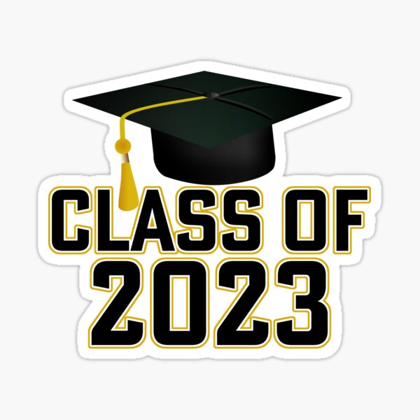 "Letterman Class of 2023 Black Gold " Sticker for Sale by Gravityx9