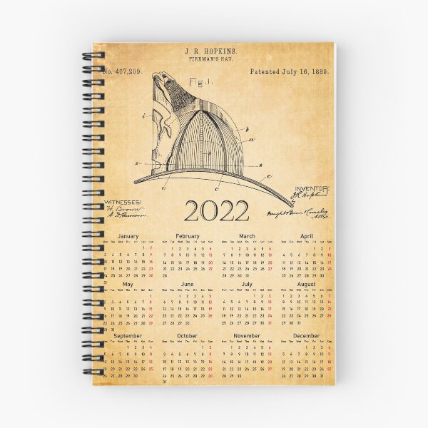 Item preview, Calendar 2022 Fireman's Helmet Patent Vintage  designed and sold by InkedArtPrints.