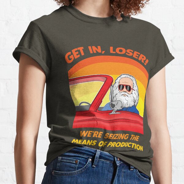 Womens Get in Loser V-Neck T-shirt #3262 