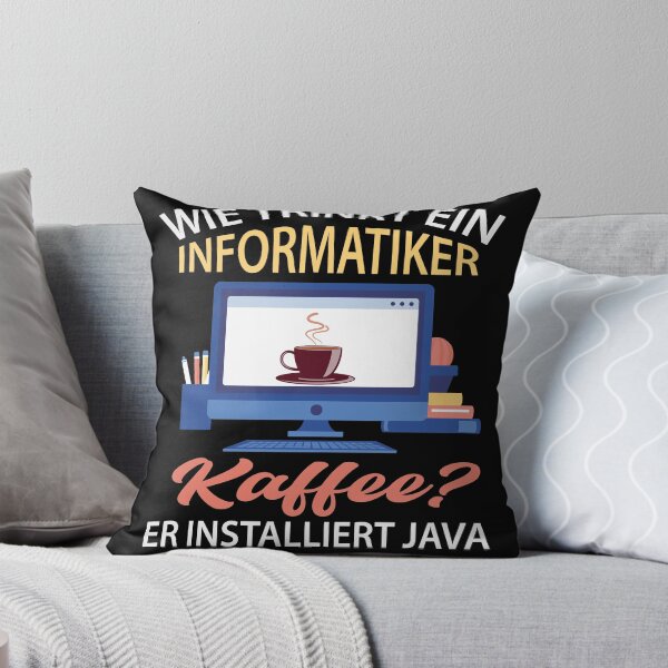 Artikelvorschau, Wie trinkt ein Informatiker Kaffee? Spruch Barista entworfen und verkauft von PlatonisDesign.