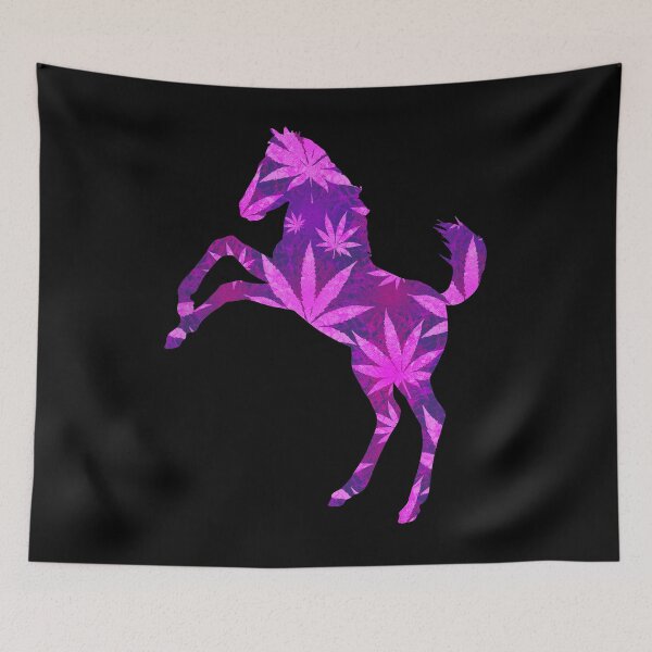 Item preview, Mustang Horse Psychedelic Weed Pattern designed and sold by SoccaTamam.