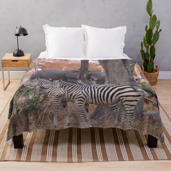 Item preview, Zebras and Elephants together in Moremi Game Reserve, Botswana, Africa designed and sold by SafariByMarisa.