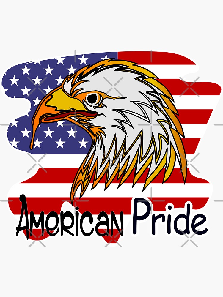 American Pride Eagle Usa Flag Cutout Rbssg Sticker For Sale By Sandyspider Redbubble