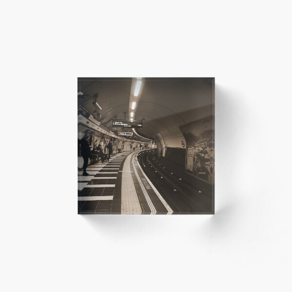 The Art of London Underground - Bakerloo Line at Waterloo Station Acrylic Block