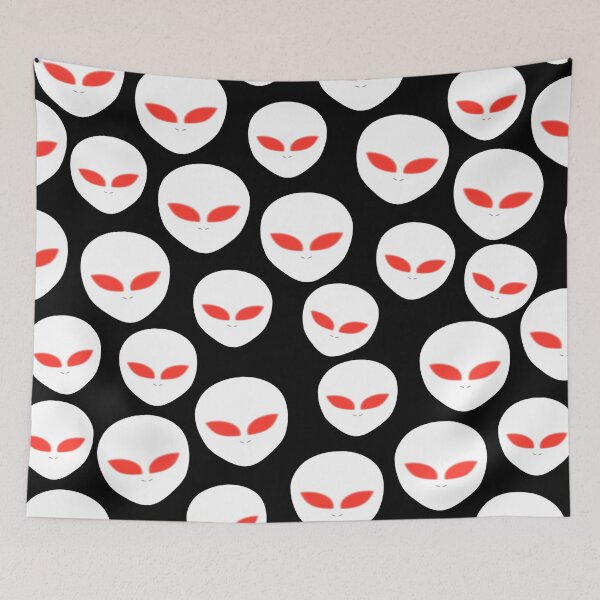 Item preview, pattern with extraterrestrials, science fiction designed and sold by Kirei-Lily.