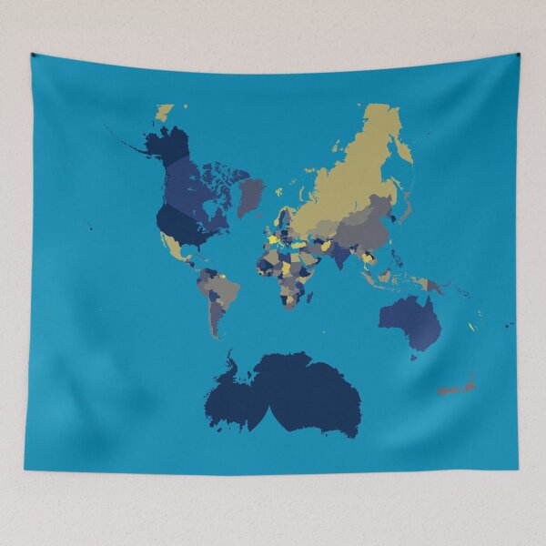 Aperçu de l'œuvre Carte du monde : projection épicycloïdale d'août, schéma de couleurs cividis créée et vendue par ramiro.