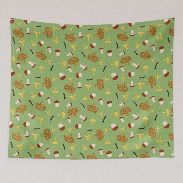 Item preview, Mushroom Hunting Light Green designed and sold by TursiArt.
