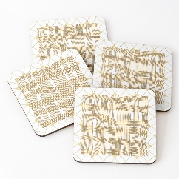 Item preview, Elegant White Gold Geometric Lines Pattern designed and sold by branaghbel.