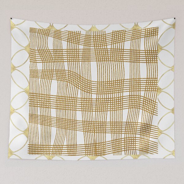 Item preview, Elegant White Gold Geometric Lines Pattern designed and sold by Branislava Tir .
