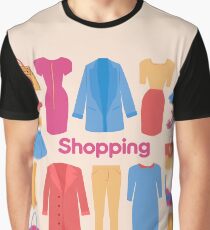 Shopping and Beauty Set in Flat Design Graphic T-Shirt
