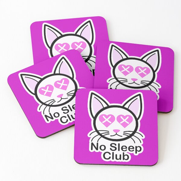 Item preview, No Sleep Club heart cat designed and sold by CedarRaiyne.