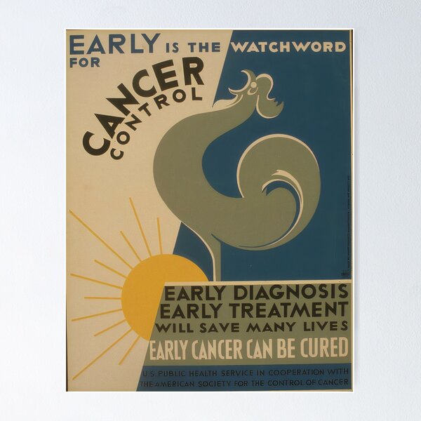 Item preview, Vintage Cancer control Poster designed and sold by VPH-merch.