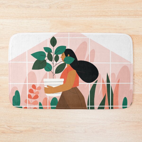 Item preview, Beautiful Girl with a Plant in a Pot. Minimalistic Greenhouse designed and sold by hallotoia.