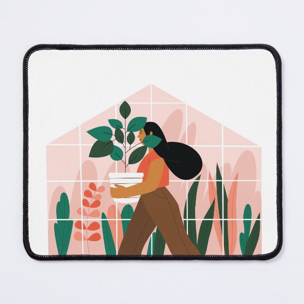 Item preview, Beautiful Girl with a Plant in a Pot. Minimalistic Greenhouse designed and sold by hallotoia.