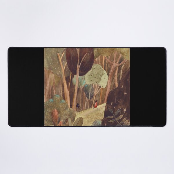 Item preview, A Girl and a Dog are Walking in a Deep Green Forest designed and sold by hallotoia.