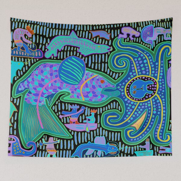 Item preview, Kuna Indian Octopus and Fishermen designed and sold by Esprit-Mystique.