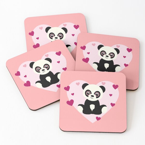 Aperçu de l'œuvre Adorable panda avec des coeurs d'amour créée et vendue par LukjanovArt.