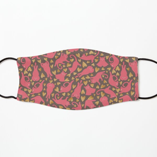 Valentines Good Luck Cats - valentines heart, st valentines, valentines cat Kids Mask