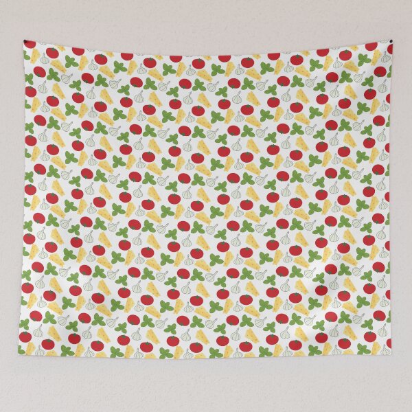 Item preview, Tomato basil cheese and garlic pattern designed and sold by koshodesign.
