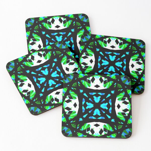 Item preview, Multicolour Rainbow Stained Glass Windows Blue Green White Summer Star Pattern designed and sold by PatternPerfect.