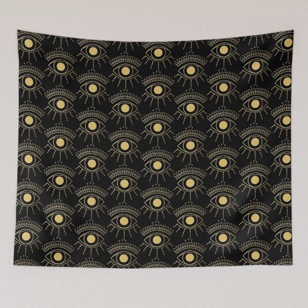 Item preview, Celestial Gold Eye black background designed and sold by Hollyroseart.