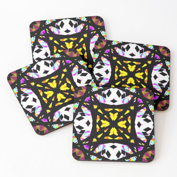 Item preview, Multicolour Rainbow Stained Glass Windows Pink Blue Orange Red Yellow Summer Star Pattern designed and sold by PatternPerfect.