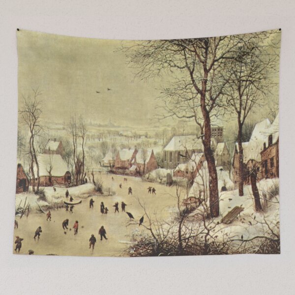 Item preview, Pieter the Elder Brugel's Winter Landscape with Skaters and Bird Trap 1565 designed and sold by mosfunky.