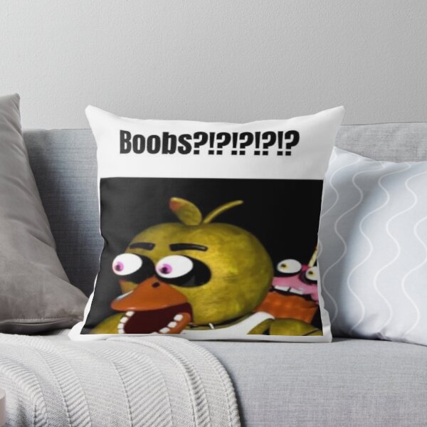 fnaf chica Boobs?!?!?!?!? meme Throw Pillow
