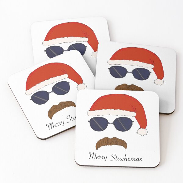 Item preview, Merry Stachemas Mustache Cartoon - Mustache and Santa Hat designed and sold by EcoElsa.