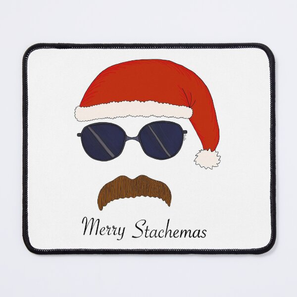 Item preview, Merry Stachemas Mustache Cartoon - Mustache and Santa Hat designed and sold by EcoElsa.