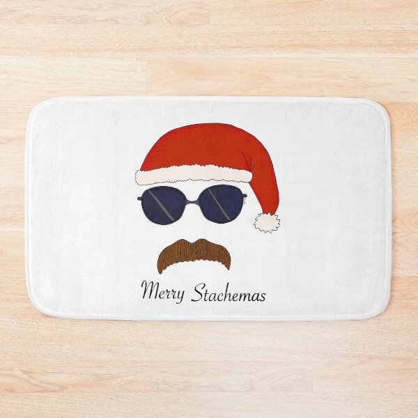 Item preview, Merry Stachemas Mustache Cartoon - Mustache and Santa Hat designed and sold by EcoElsa.