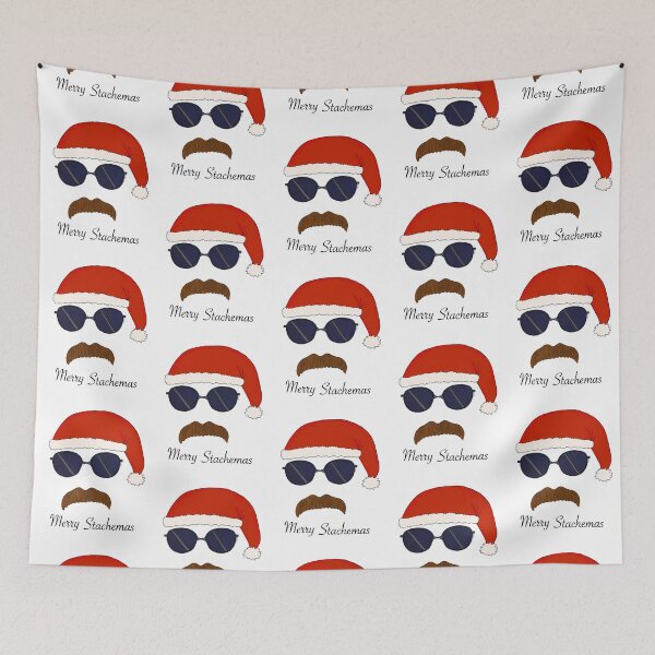 Item preview, Merry Stachemas Mustache Cartoon - Mustache and Santa Hat designed and sold by EcoElsa.