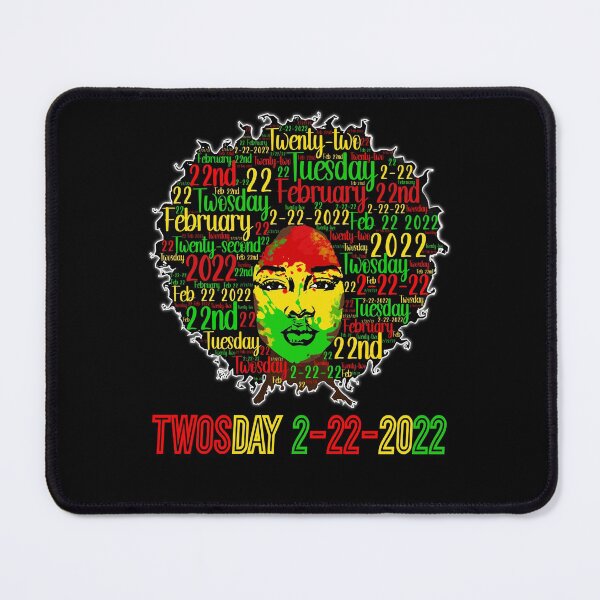 Item preview, Twosday 2022 Tuesday 2/22/2022 Black History Month Afro Word Art designed and sold by FlorenciaBliss.