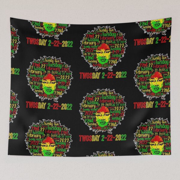 Item preview, Twosday 2022 Tuesday 2/22/2022 Black History Month Afro Word Art designed and sold by FlorenciaBliss.