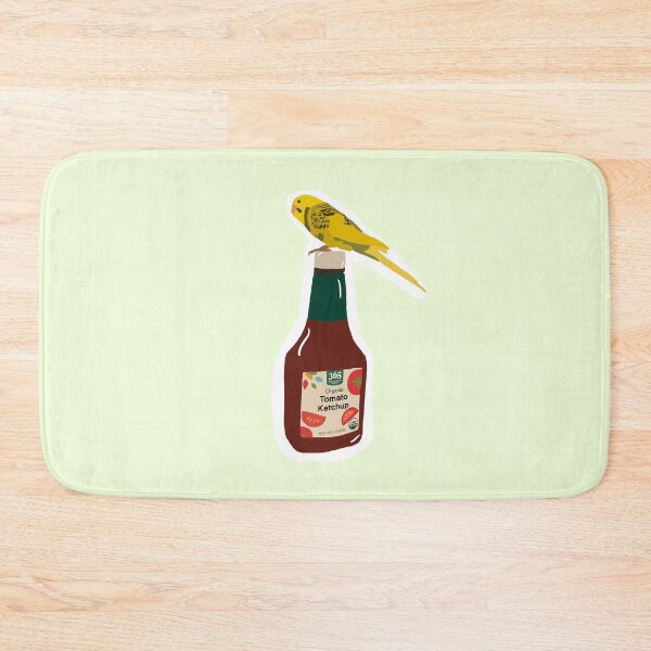 Item preview, Yellow budgie on ketchup designed and sold by froggiesdesigns.