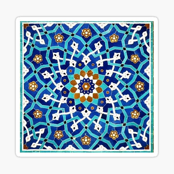"Blue Persian tile panel " Sticker for Sale by Jeyran Redbubble