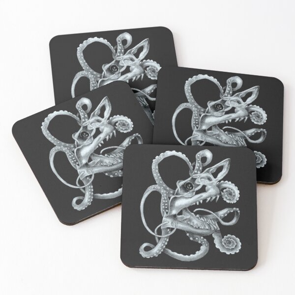Item preview, Shark skull and octopus designed and sold by KnowingWonder.