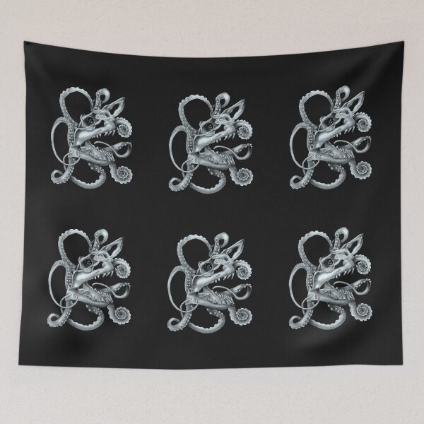 Item preview, Shark skull and octopus designed and sold by KnowingWonder.