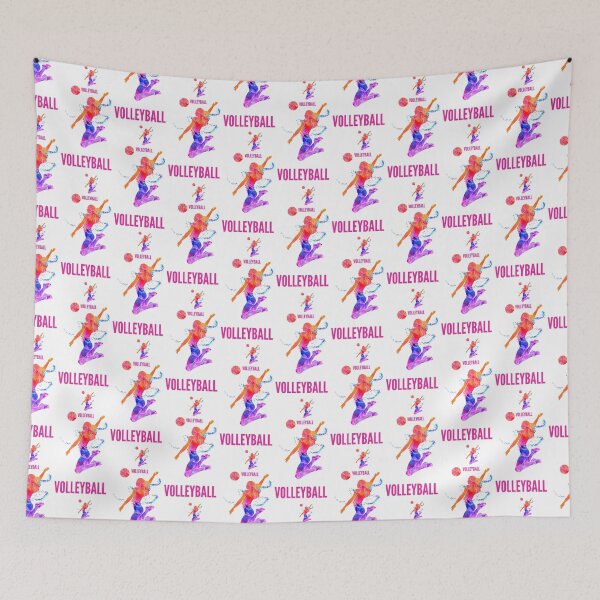Item preview, Volleyball Forever. Trendy volleyball seamless design.. Colorful volleyball spiker designed and sold by docferds.