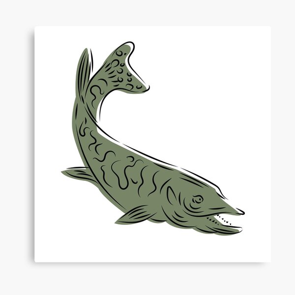 Muskie Fish Jumping Out Of The Water Art Print