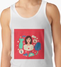 Shopping Spring in Flat Design with Woman Tank Top