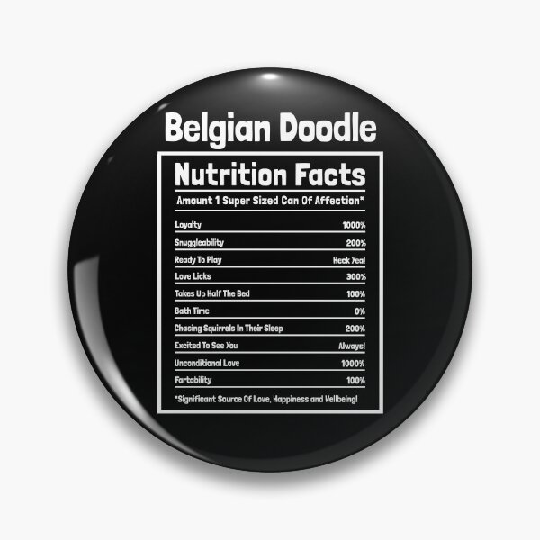 Item preview, Belgian Doodle Nutrition Facts Funny Dog Gift designed and sold by Guarddogdrive.