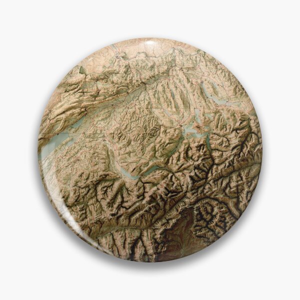 Item preview, 1892 Switzerland Relief Map 3D digitally-rendered designed and sold by ThinkAboutMaps.