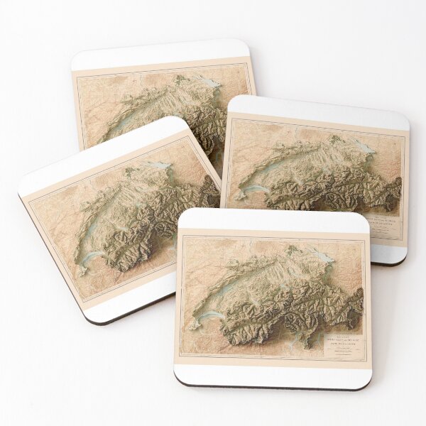 Item preview, 1892 Switzerland Relief Map 3D digitally-rendered designed and sold by ThinkAboutMaps.